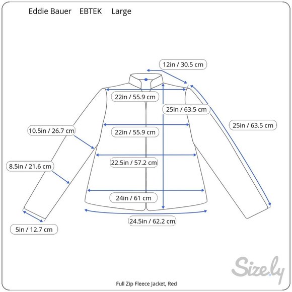 Eddie Bauer EBTEK Fleece Jacket Mens Large Red Full Zip Polartec Vintage 90s Blu - Picture 2 of 14